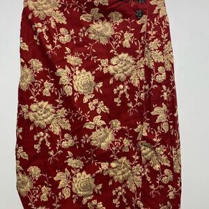 Sonoma Genuine Jean Company Women's Red Yellow Floral Midi Skirts Size 10